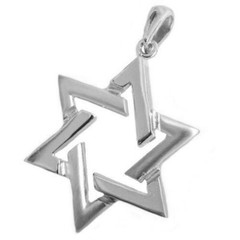 Star of David Cutout Interwoven Triangles Jewish Pendant in Real 14k Solid Gold