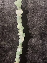Green Aventurine Chip Necklace 34in Heavy Stones Nice Quality Vintage