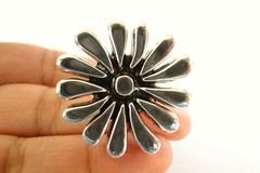 Floral Flower No Stone Plain 925 Sterling Silver Ring Size 8.25 9
