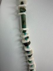 OOAK Handmade Genuine Turquoise Aventurine Pendant Necklace Shell Sterling