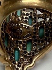 Bares Green Turquoise Bronze Large Statement Ring Size 7