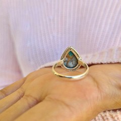 Oyster Copper Turquoise Ring 925 Sterling Silver Ring Opal Turquoise Ring USA