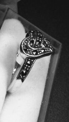 LOVELY STERLING SILVER.925 WITH MARCASITE DESIGNER RING SIZES 6.0-6.25!