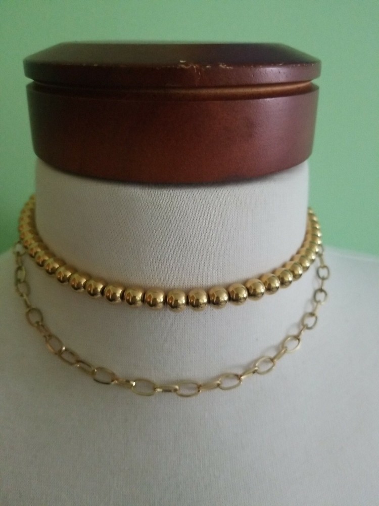 Hardwear Stainless Steel gold Beaded And Paperclip Layered Necklace designer