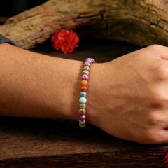 Natural Galaxy Sea Sediment Jasper Beads Energy Crystal Dainty Handmade Bracelet
