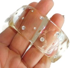 Sobral Strass PB34 Crystal Rhinestone Clear Artist Made Bangle Bracelet