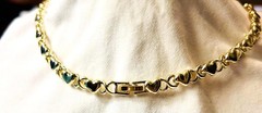 XOXO Cubic Zirconia Bib Necklace • Rhinestone Heart Accents • Gold Tone Chain