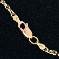 24” 925 Gold Vermeil Necklace w/925 Sterling & Brass Heart By Jeep Collins 22.4g