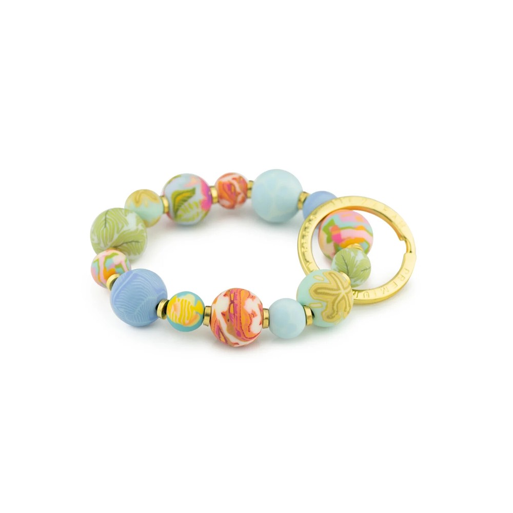 NEW JILZARAH Handmade Clay Beads BEACH DAY MULTI 15mm SMALL Wrist Keychain