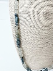 NWT Genuine Kyanite & Quartz Necklace Gray Beaded