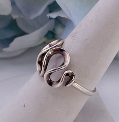 Sterling Silver Ring Artisan Signed Maui Sterling MSW Curling Ribbon Size 8.25