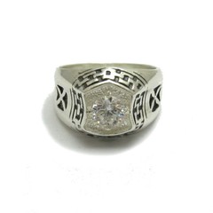 Sterling Silver Men’s Ring Hallmarked Solid 925 With 6mm CZ Handmade Empress