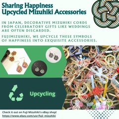 Japanese Handmade Mizuhiki Earrings – Rebirth of Happiness Upcycled Mizuhiki