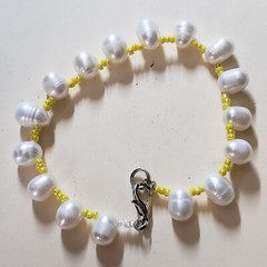 GENUINE * PEARL * BRACELET, 7 Inches , 8 mm -Handmade in USA
