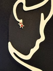 Santa Fe Style Enhanced Red Coral, Mother Of Pearl Earrings In Sterling Silver .