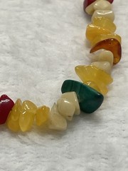 Polished Australian Yellow Opal Pebble Necklace With Turquoise And Coral Accents