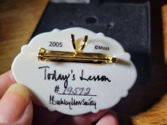 2005 P. Buckley Moss Society Today’s Lesson Porcelain Pendant Brooch