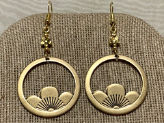 NEW LISTING* ELEGANT HANDCRAFTED GOLDEN LOTUS BLOSSOM EARRINGS-NEW