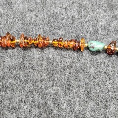 Lee Sands Amber and Turquoise 28″ Necklace made in Hawaii
