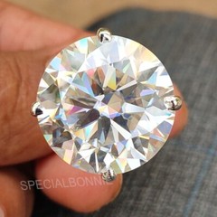 RARE 32 Ct Certified Diamond Solitaire Cocktail Ring! FREE Diamond Studs