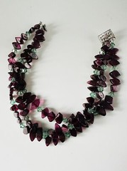 Natural marquise cut garnet crystal Bracelet 7.25”