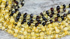 Natural amber multicoloured chokers | Handmade gemstone women necklaces