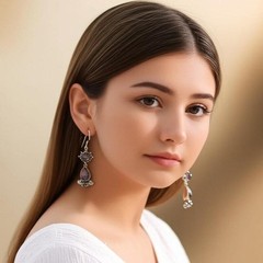 Amethyst Dangle Earrings Handmade Antique Silver Boho Style Jewelry Gift