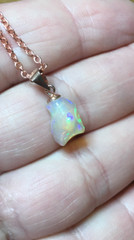 #94- 3.60ct Genuine Freeform Ethiopian Welo Opal a Rose Gold Plated Chain