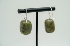 Upcycled Sterling Silver Labradorite Bead Earrings 3.7cm JB47