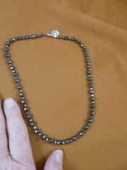 (v-475A) 19″ Black Hematite Iron oxide Beads GEM bead Necklace JEWELRY Gorgeous