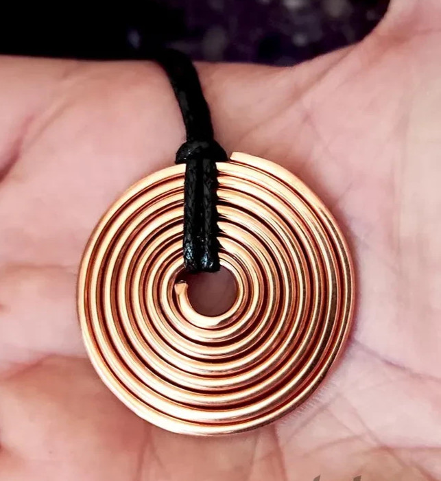 1 Pc Pure Copper Healing Spiral Pendant Locket, Jewelry, Spiritual Kriya
