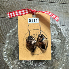 Handcrafted Black & Brown Dangle/Drop Hook Earrings, Item0114