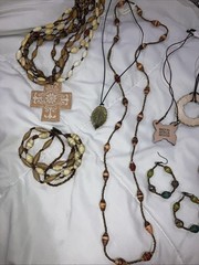 Lot African Recycled Paper Beads & Clay Necklace Multicolor Handmade Jewelry