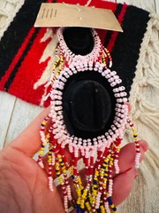 Handcrafted Beaded Cowboy Hat Dangle Earrings