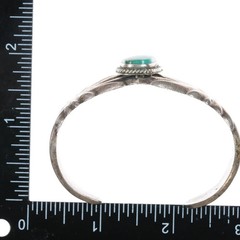 6.375″ Vintage Native American sterling cast cuff bracelet with turquoise