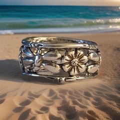SARDA,Artisan Of Bali *CHOSEN BY GRACE* dragonfly/flower Ring, Sz 7, 925SS, NIP
