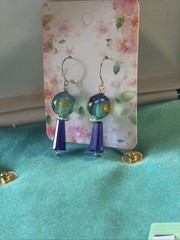 Woman’s Hand Crafted Earrings By Earth Dreams Sterling Silver 1.3/4 Inch