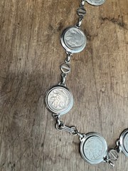 Genuine Buffalo Nickel 10 Coin Necklace – Steel chain