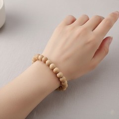 Natural 8mm Thuja Wood Bead Bracelet 7.5 Inch Unisex Aromatherapy Scented