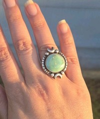 Pacific Crest Silver Green Royston Turquoise Sterling Silver Ring HTF Handmade