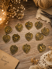 Guan Yin Pendant Kwan Yin Pendant 25 mm Heart Copper Charms DIY Making 10 pcs