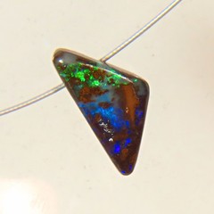 2.4c AUSTRALIAN BOULDER OPAL TIGER TAIL 925 SILVER NECKLACE PENDANT OCA18967