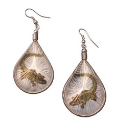 Alligator Design Woven String Teardrop Dangle Earrings 2 inches long NEW