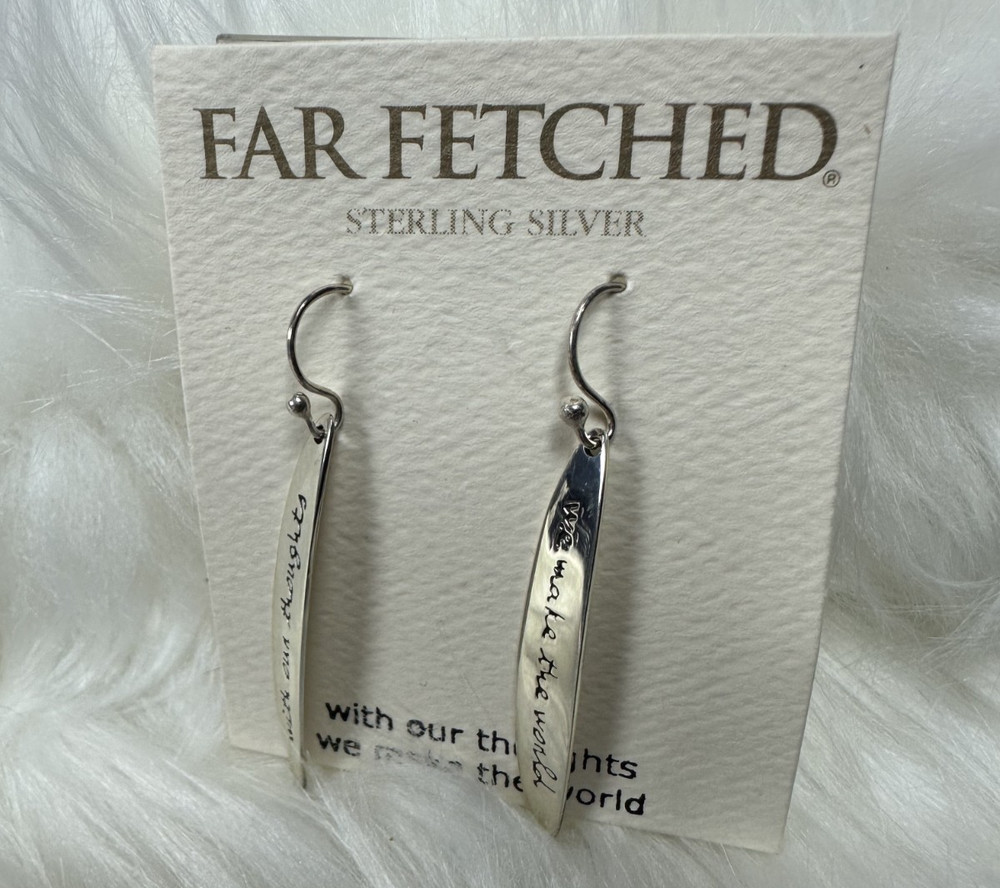 NEW Vintage FAR FETCHED «with our thoughts we make the world» Earrings .925 ss