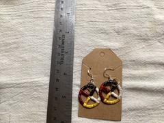1 inch four color porcupine quilled earrings