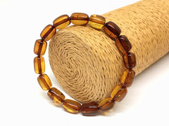 AMBER BRACELET Gift Barrel Natural BALTIC AMBER Beads Ladies Jewelry 7g 19329