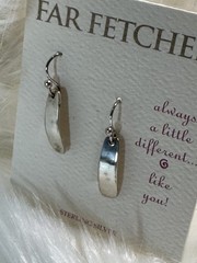 NEW Vintage FAR FETCHED Rounded Rectangle Sterling Silver Blank Earrings .925
