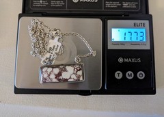 Sterling Silver Wild Horse Jasper Bar Necklace 19″ Southwestern 925 Pendant