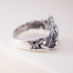 Size 5, vintage Sterling silver handmade ring, 925 snake band