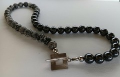 NEW NATURAL HEMATITE and MAP JASPER Stunning Gemstone Necklace